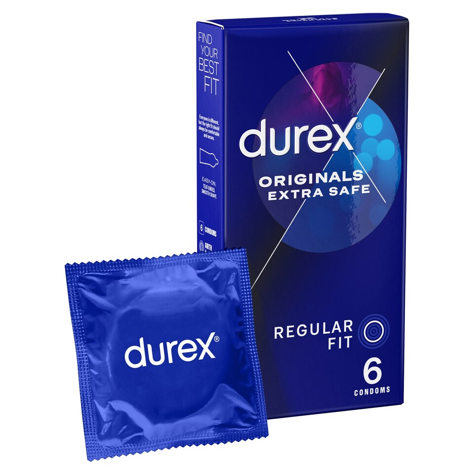 Durex Originals Extra Safe Regular Fit Condoms, 6-Pack