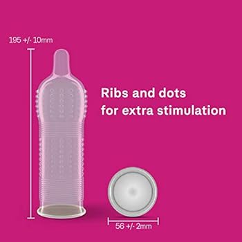 Durex Pleasuremax Condoms With Dots and Ribs, 12-Pack